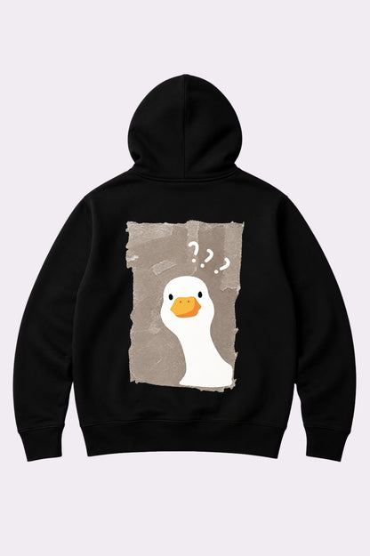 Cute Duck Juniors Black Oversized Hoodie