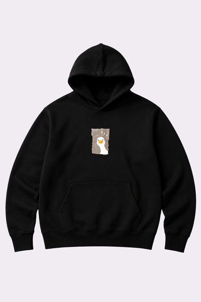 Cute Duck Juniors Black Oversized Hoodie
