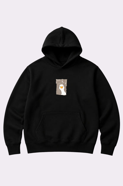 Cute Duck Juniors Black Oversized Hoodie