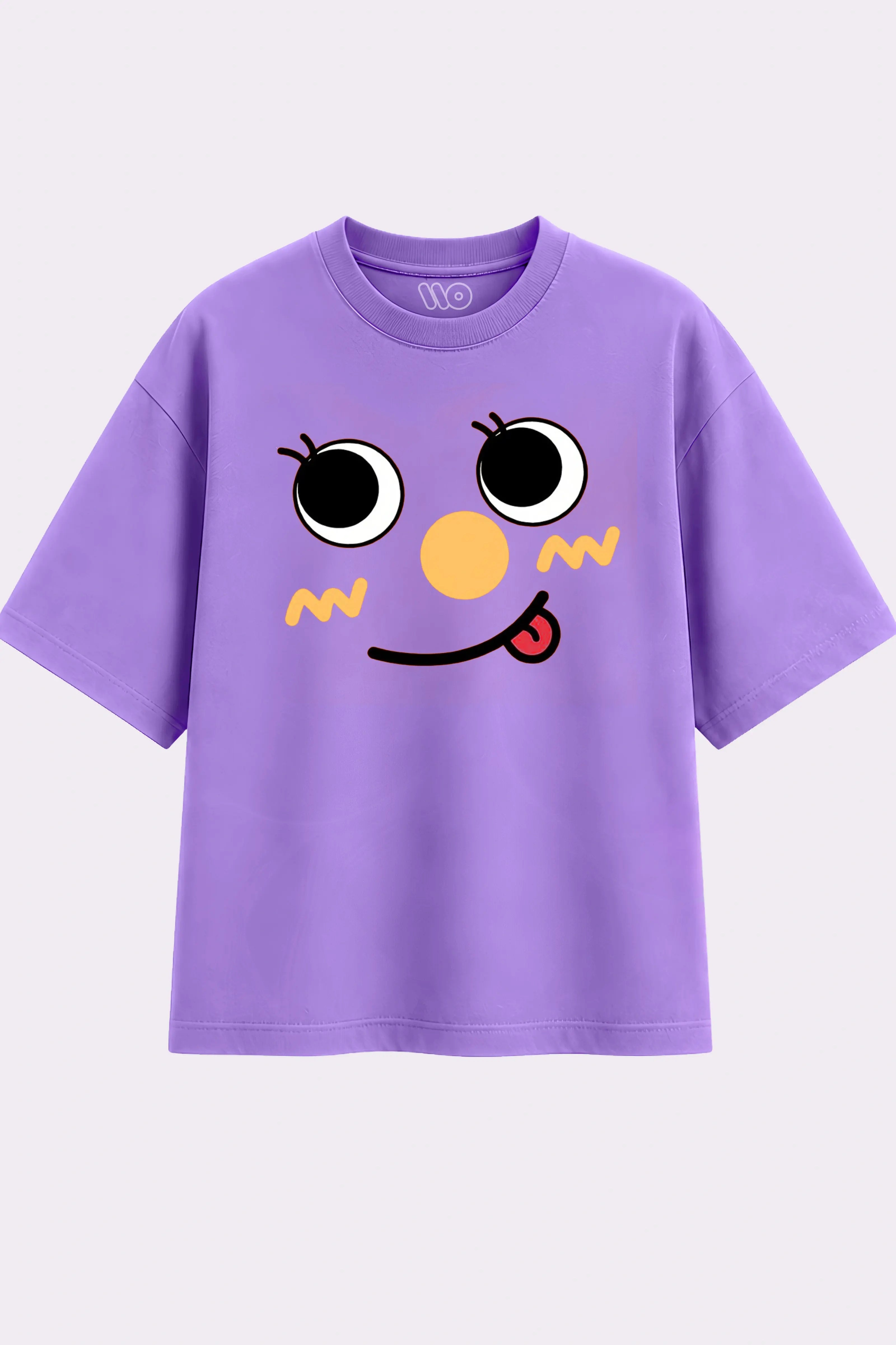 Sweet Smiley Face Graphic Purple T-Shirt