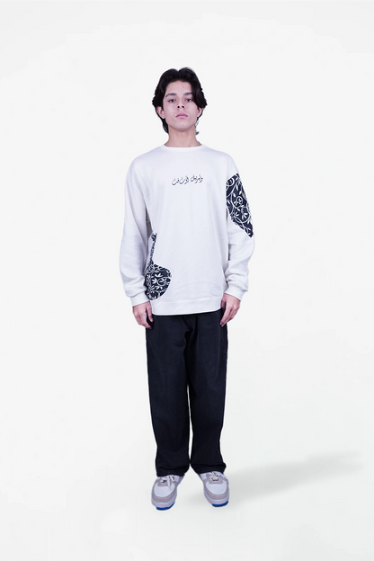 floral white sweatshirt