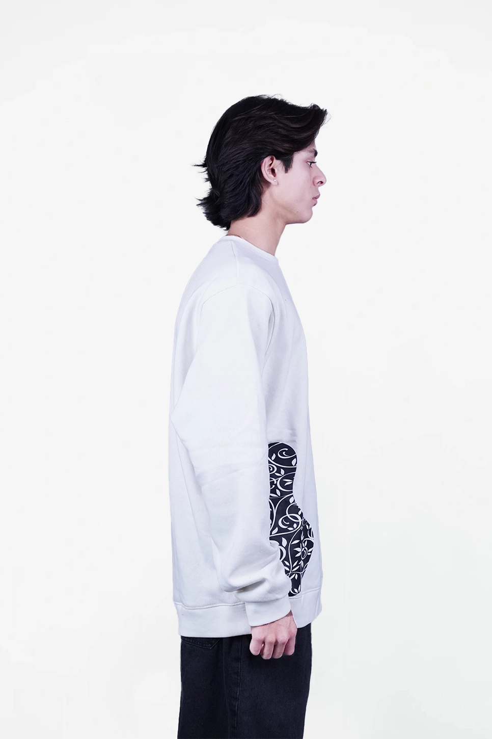 floral white sweatshirt