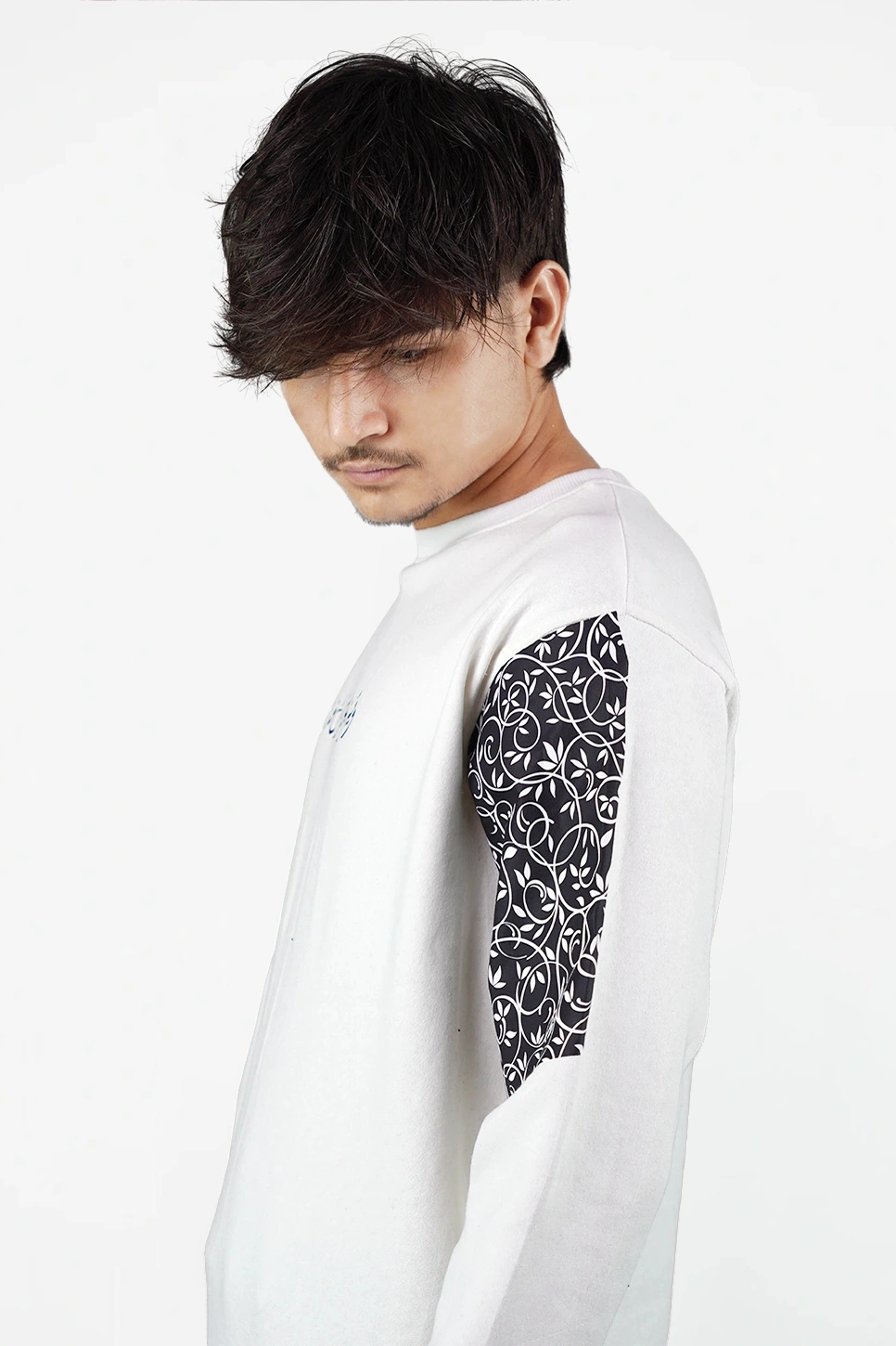 floral Print white sweatshirt