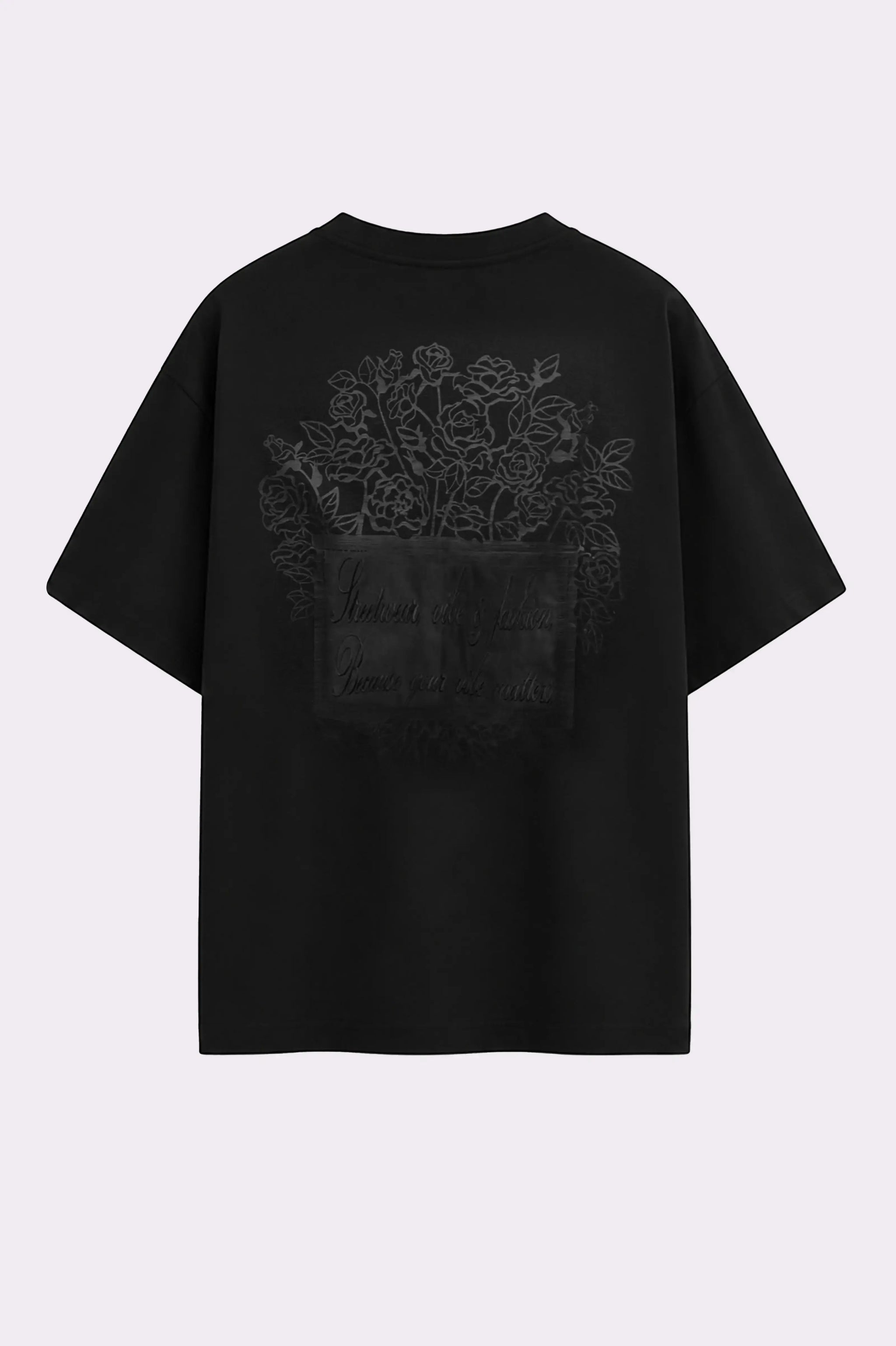 Monochrome Floral Oversized T-Shirt