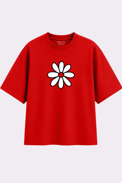 Daisy Flower Graphic Oversized T-Shirt