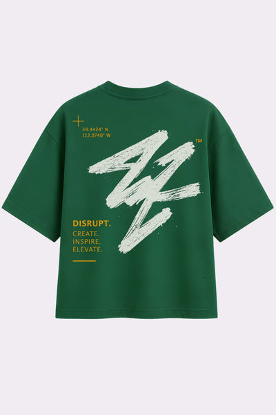 Disrupt Brushstroke Green Graphic T-Shirt