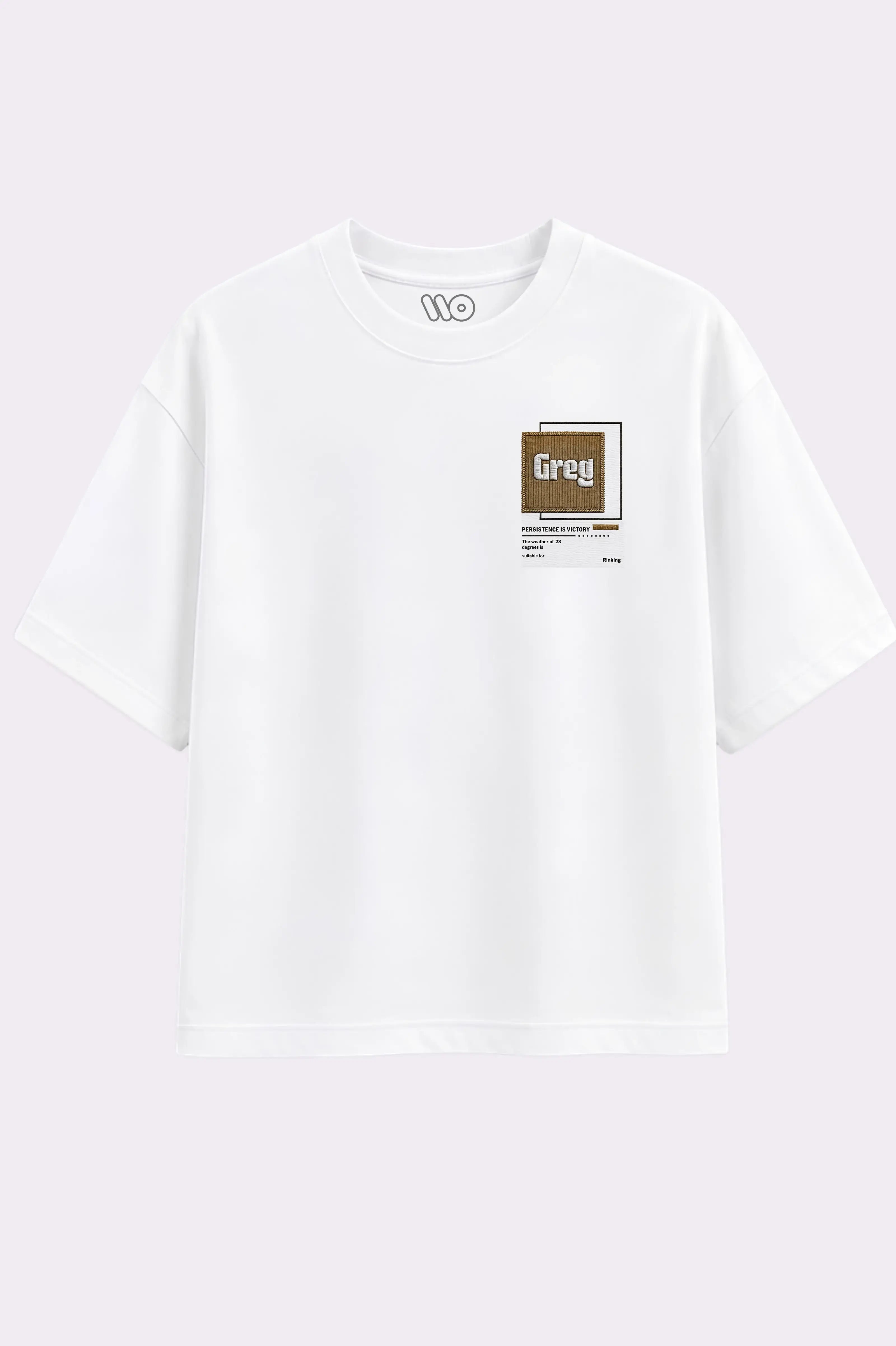 Greg Embroidered Patch White T-Shirt