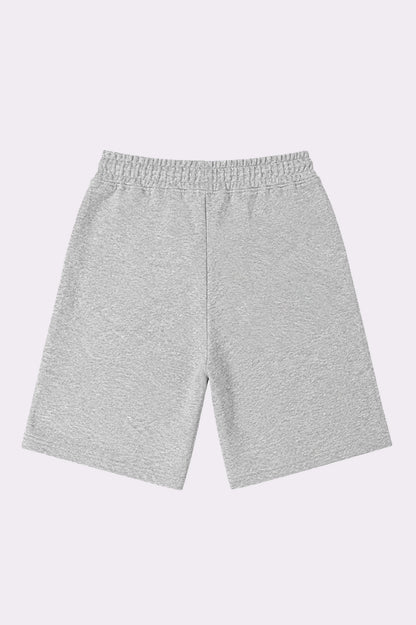 Grey Cotton Drawstring Shorts