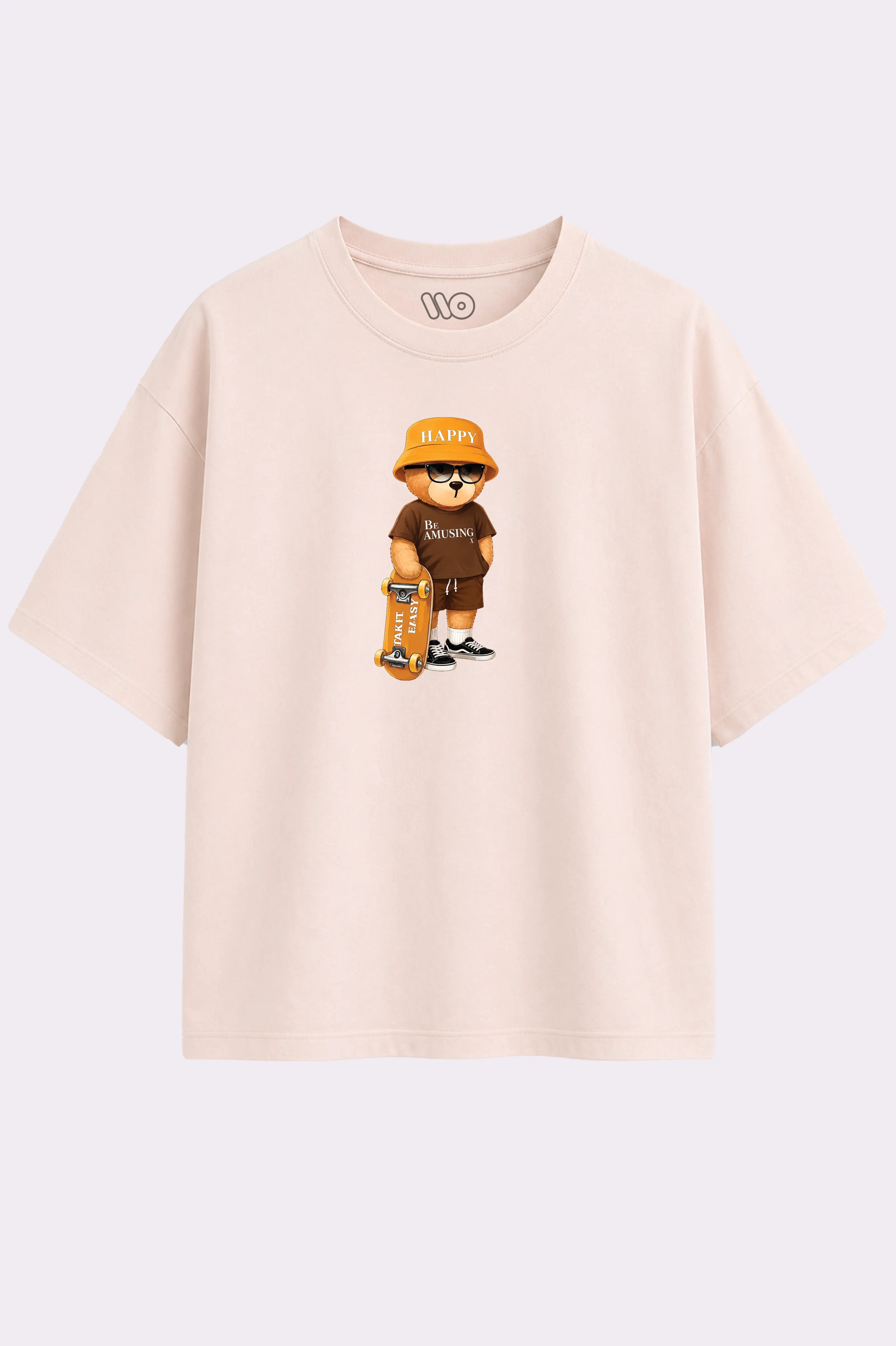 Happy Bear Skateboard Graphic T-Shirt