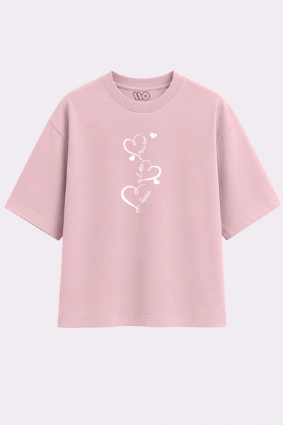 Pink Heart Graphic Kids T-Shirt