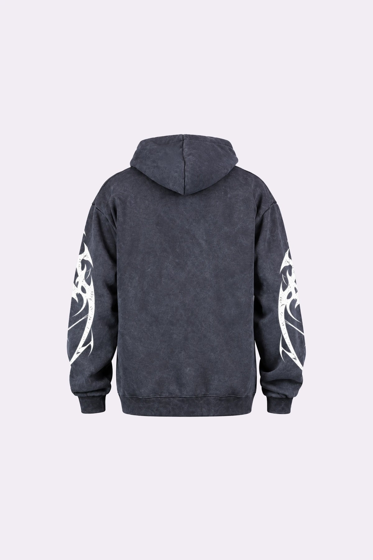 Washed Black Tribal Graphic Hoodie