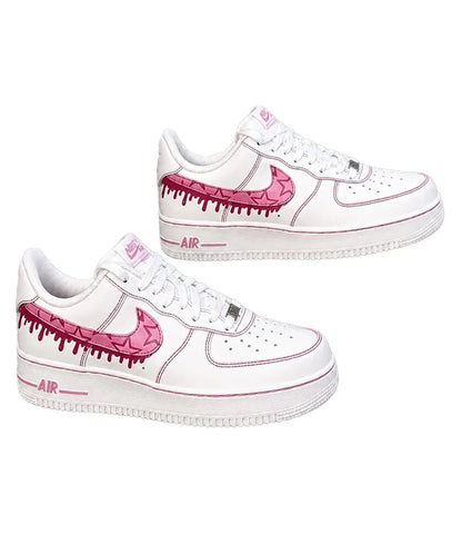 Hand Painted Pink Drip Sneakers