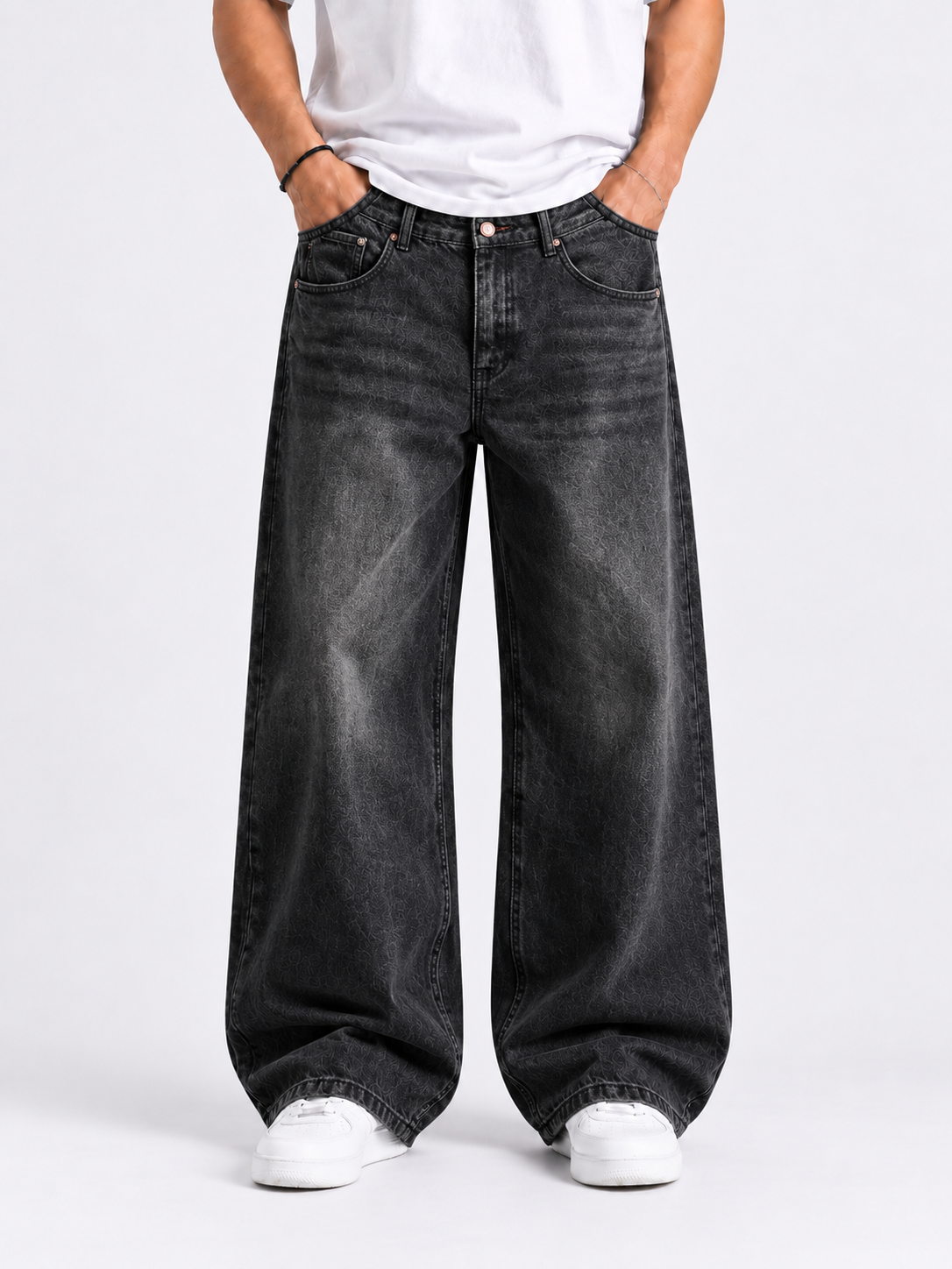 Charcoal Grey Denim Baggy Jeans