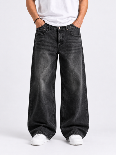 Charcoal Grey Denim Baggy Jeans