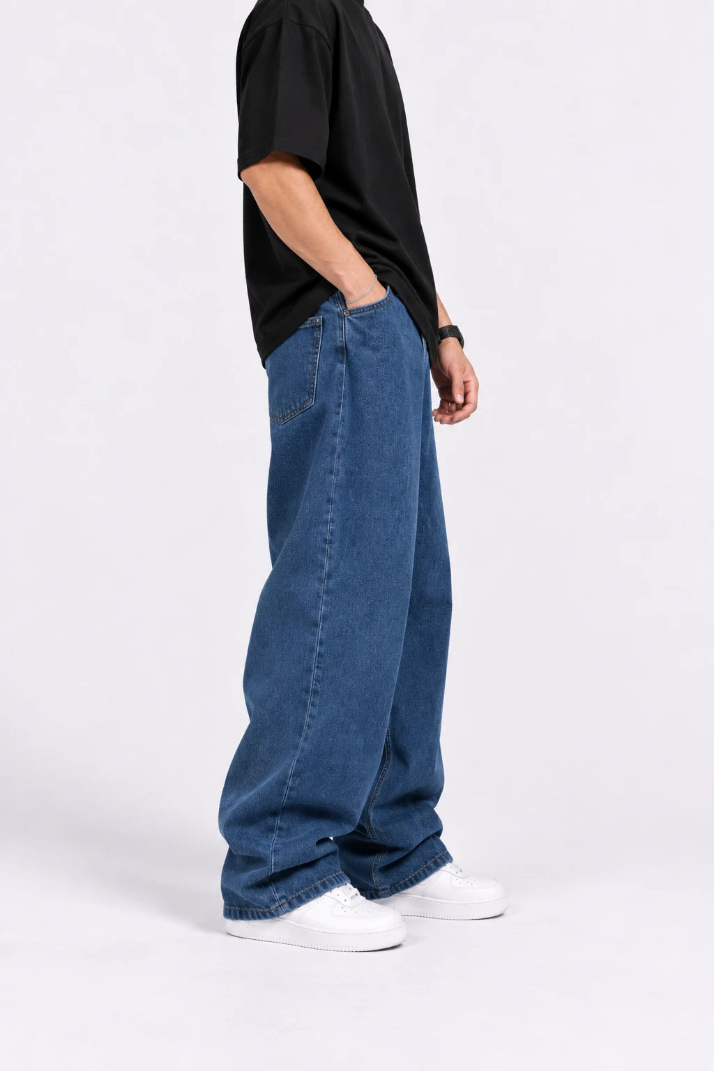 Blue Relaxed Straight Fit Jeans