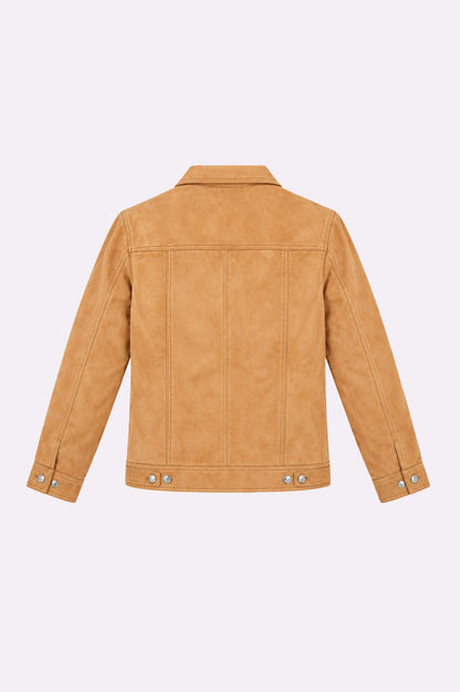 Levice Suede Leather Trucker Jacket