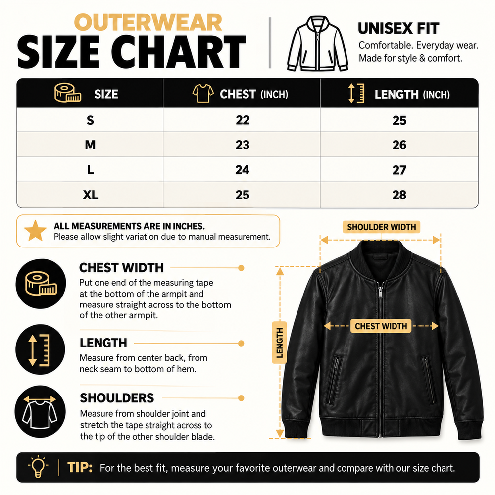 jacket size chart