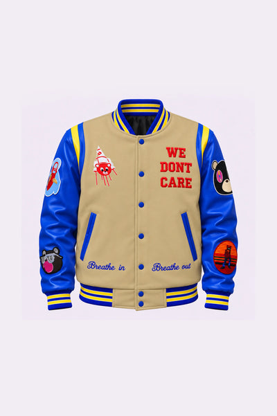 We Don’t Care Varsity Jacket