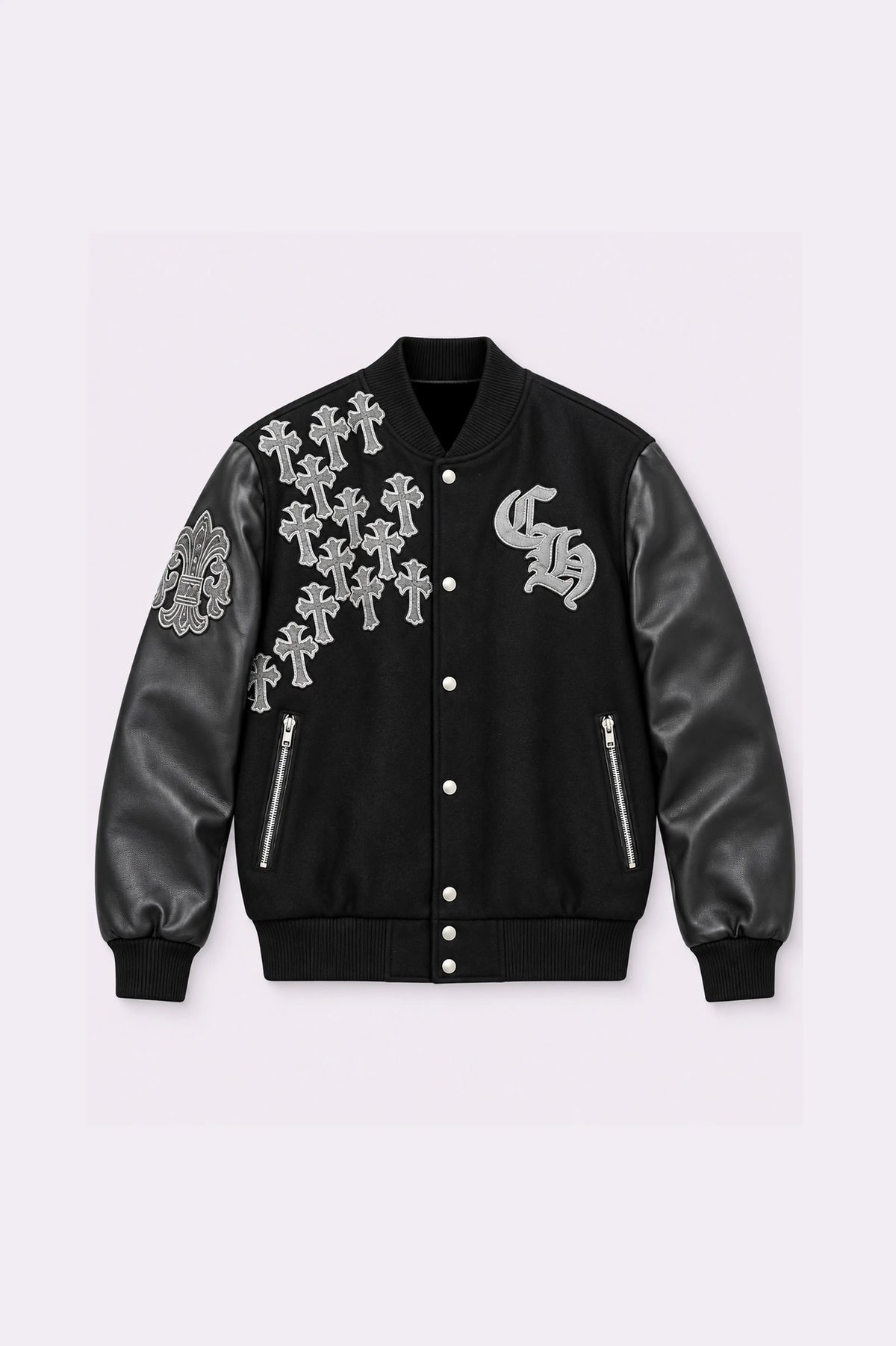 Black Wool Varsity jacket