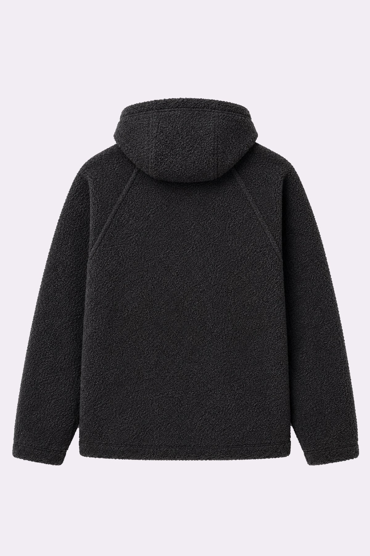 Black Sherpa Fleece Raglan Hoodie
