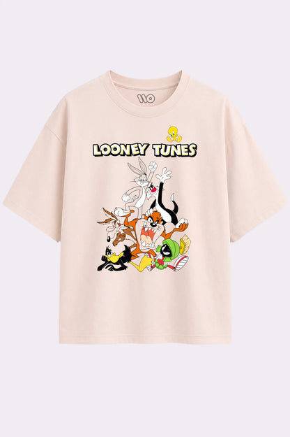 Looney Tunes Oversized Beige T-Shirt
