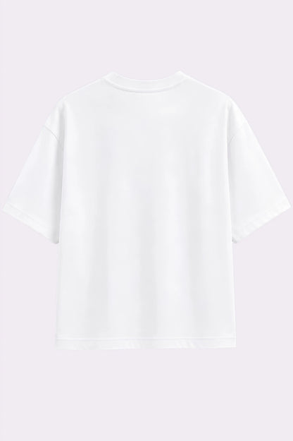 Wearable Printed White Embroidered T-Shirt