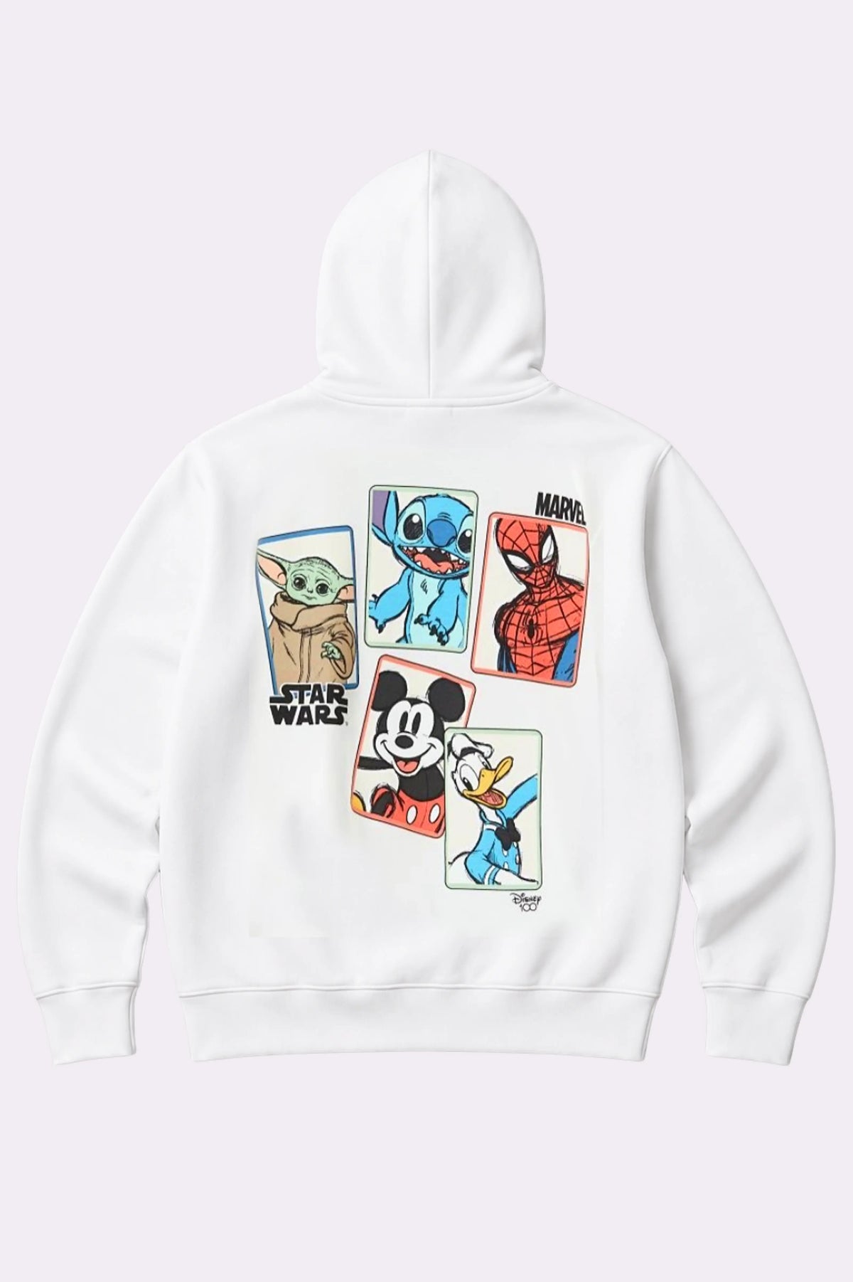 Disney & Marvel Juniors White Printed Hoodie