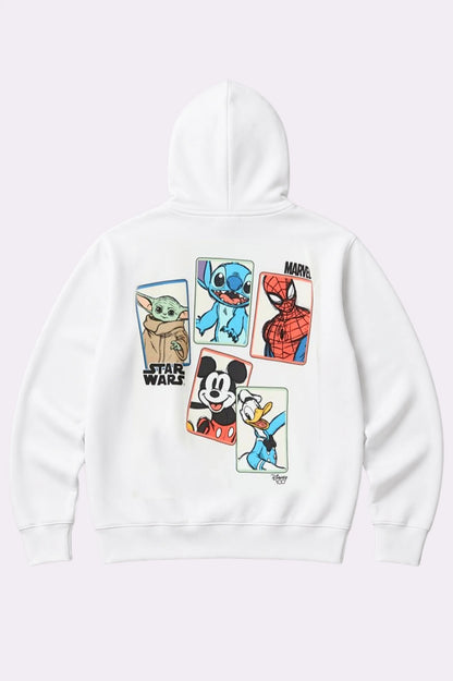 Disney & Marvel Juniors White Printed Hoodie