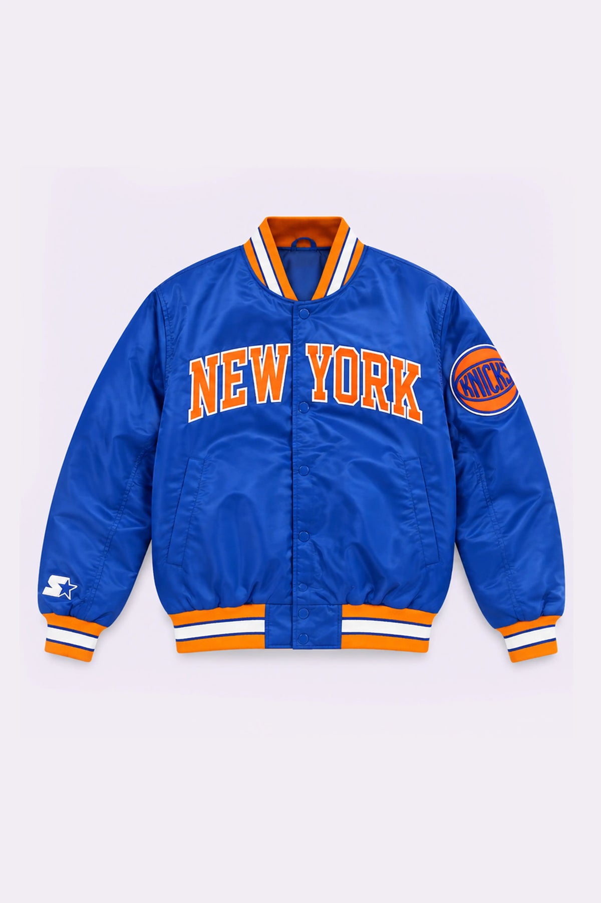 NY Knicks Basketball Satin Jacket - front view