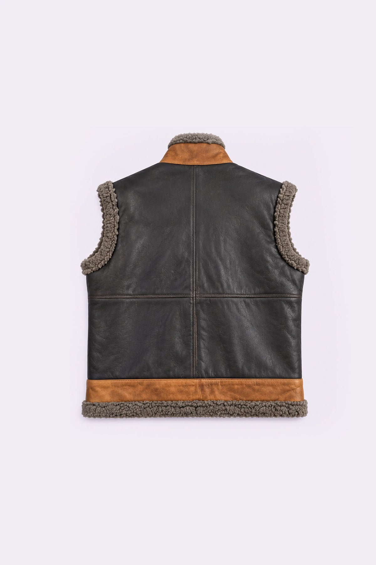 Real Leather Fur Jacket - back view