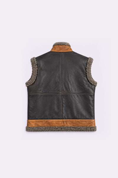 Real Leather Fur Jacket - back view