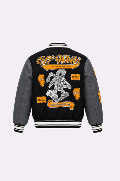 Off-White Patch Varsity Jacket - back view