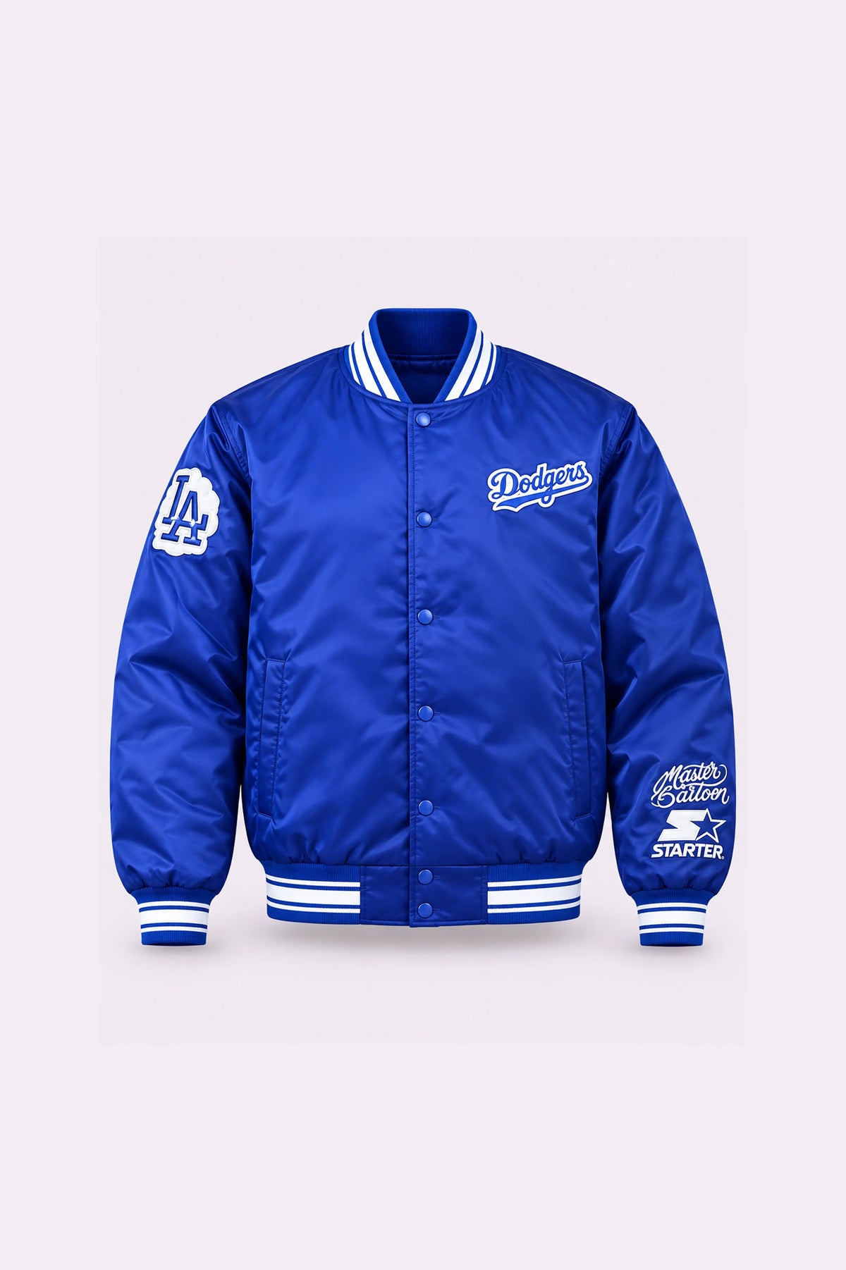 Dodgers Blue Satin Jacket - front view
