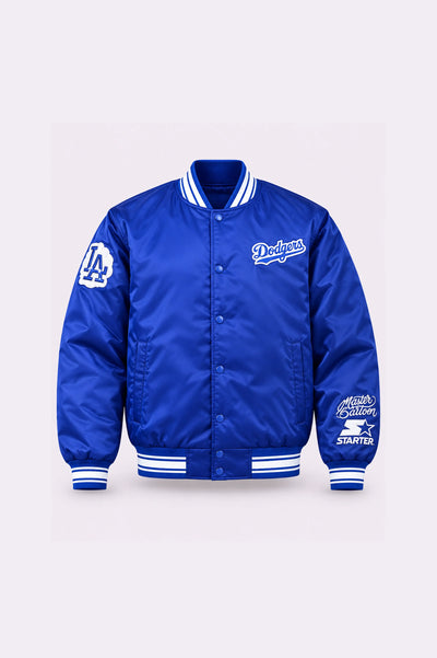 Dodgers Blue Satin Jacket - front view
