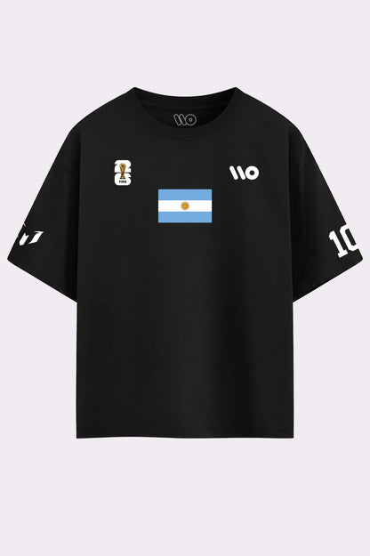 The Last Dance Messi Graphic Black Oversized T-Shirt for Men