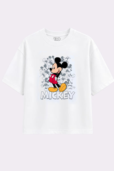 Mickey Mouse Graphic Print White T-Shirt