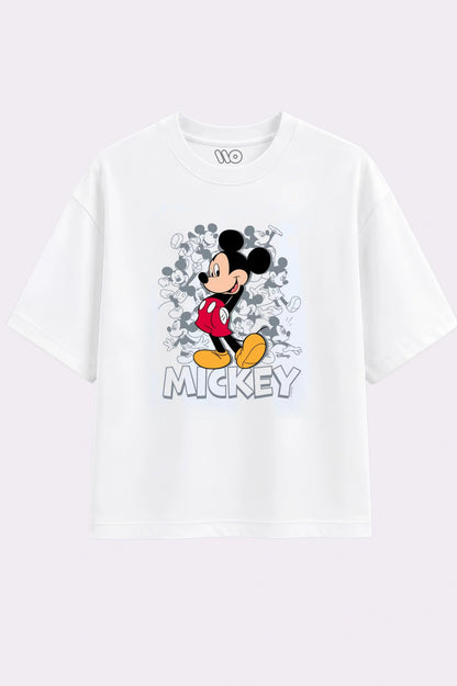 Mickey Mouse Graphic Print White T-Shirt