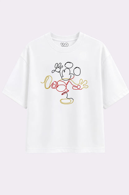 Mickey Mouse Sketch White T-Shirt