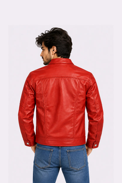 Real Leather Red Jacket