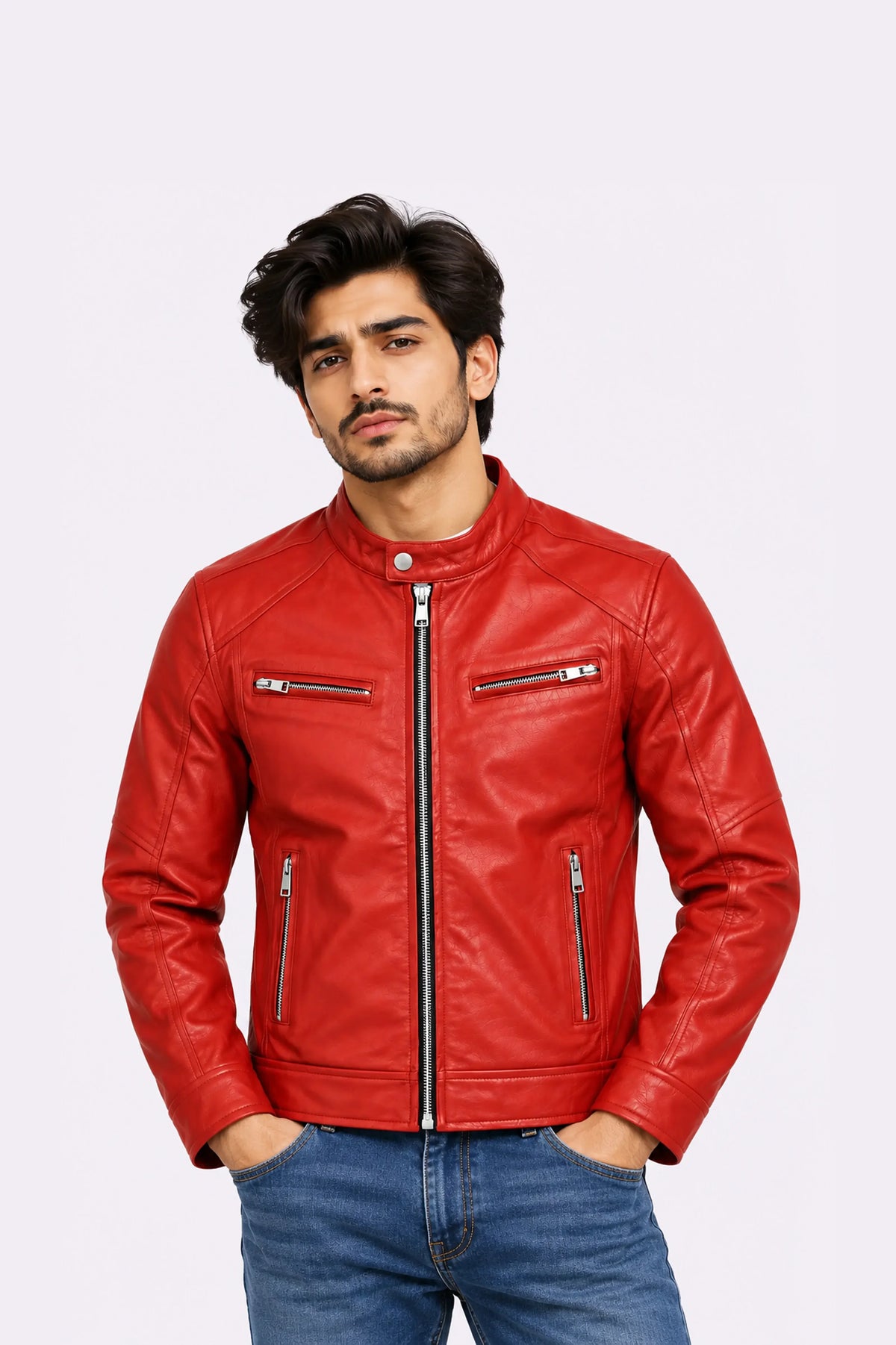 Real Leather Red Jacket