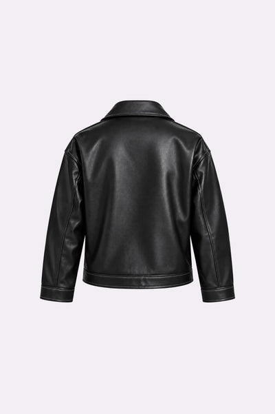 Oversized Black Biker Jacket