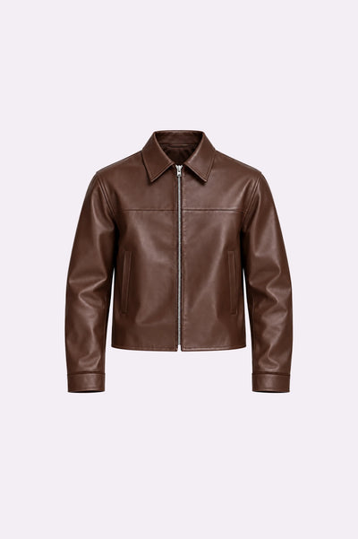 Unisex Brown Leather Jacket