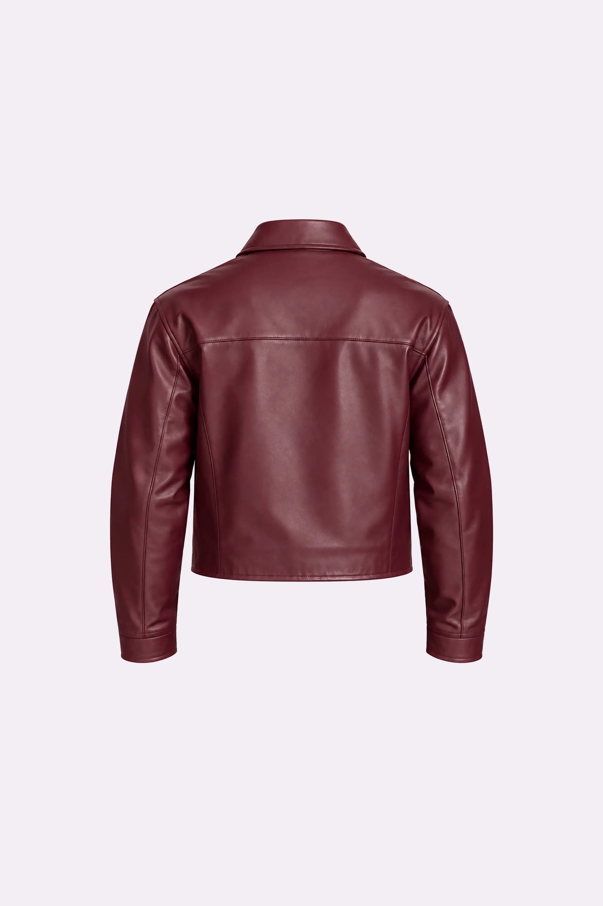 Unisex Burgundy Leather Jacket