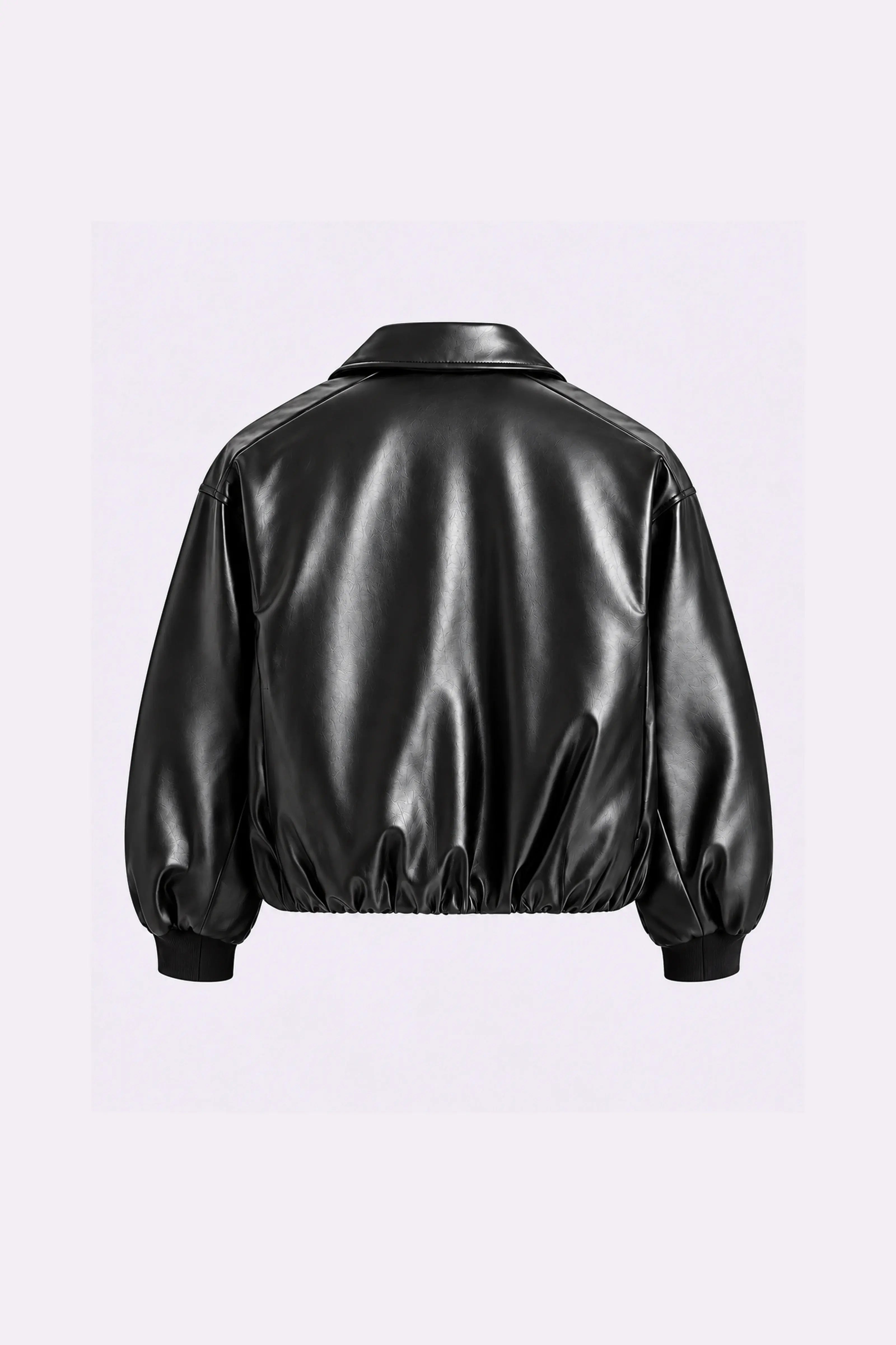 Unisex Padded Faux Leather Bomber Jacket