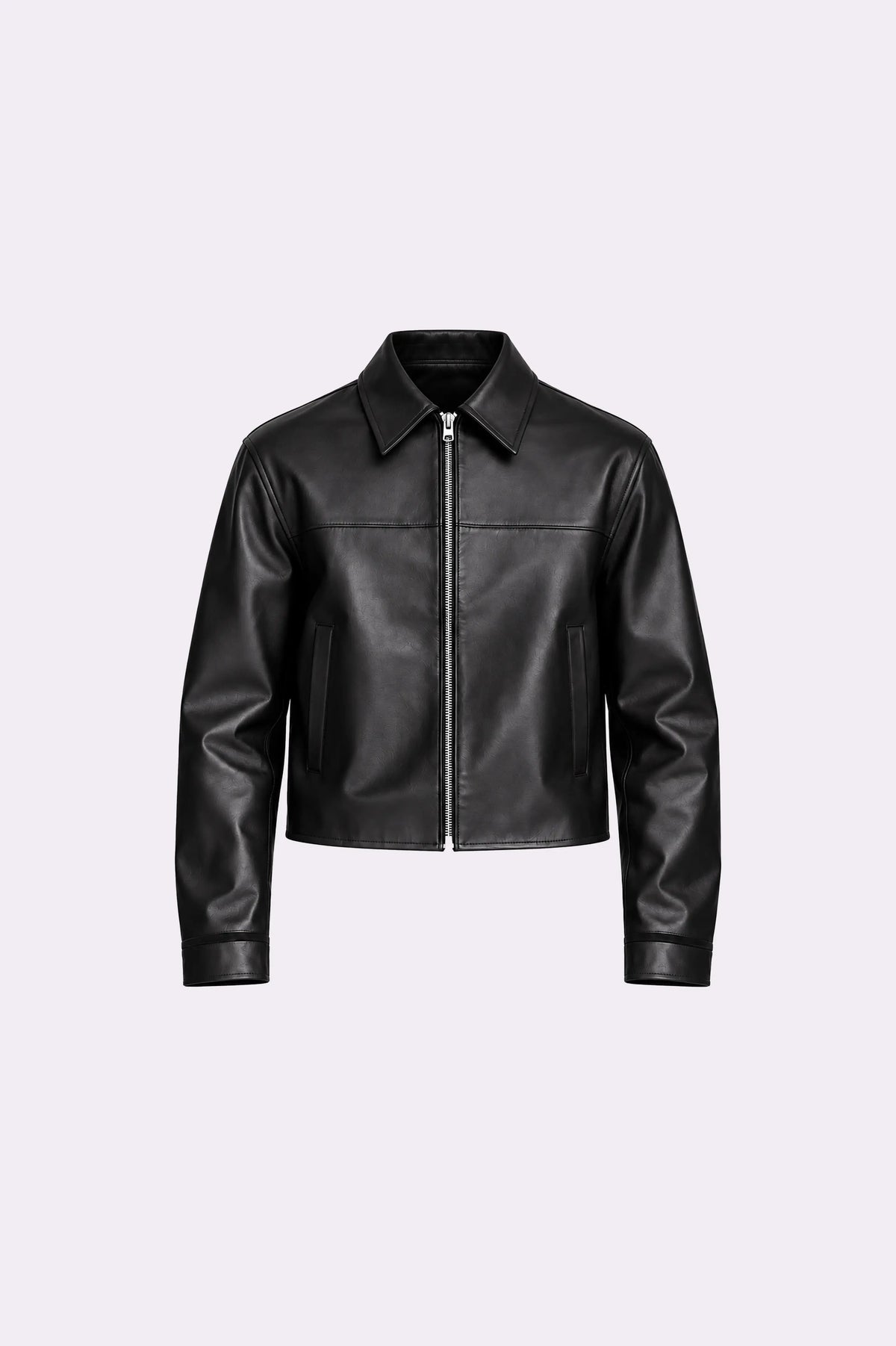 Unisex Black Leather Jacket