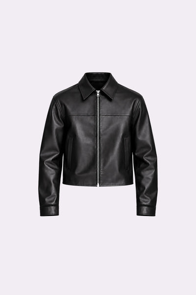 Unisex Black Leather Jacket