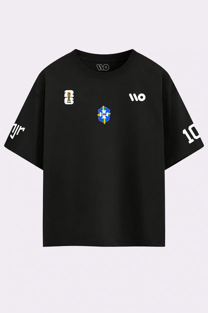 Men's Black Neymar Printed T-Shirt