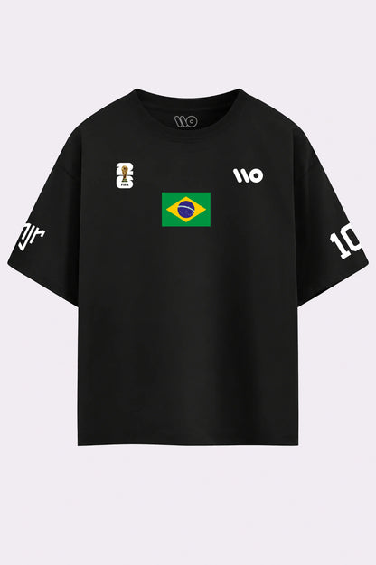 Men's Black Neymar Printed T-Shirt
