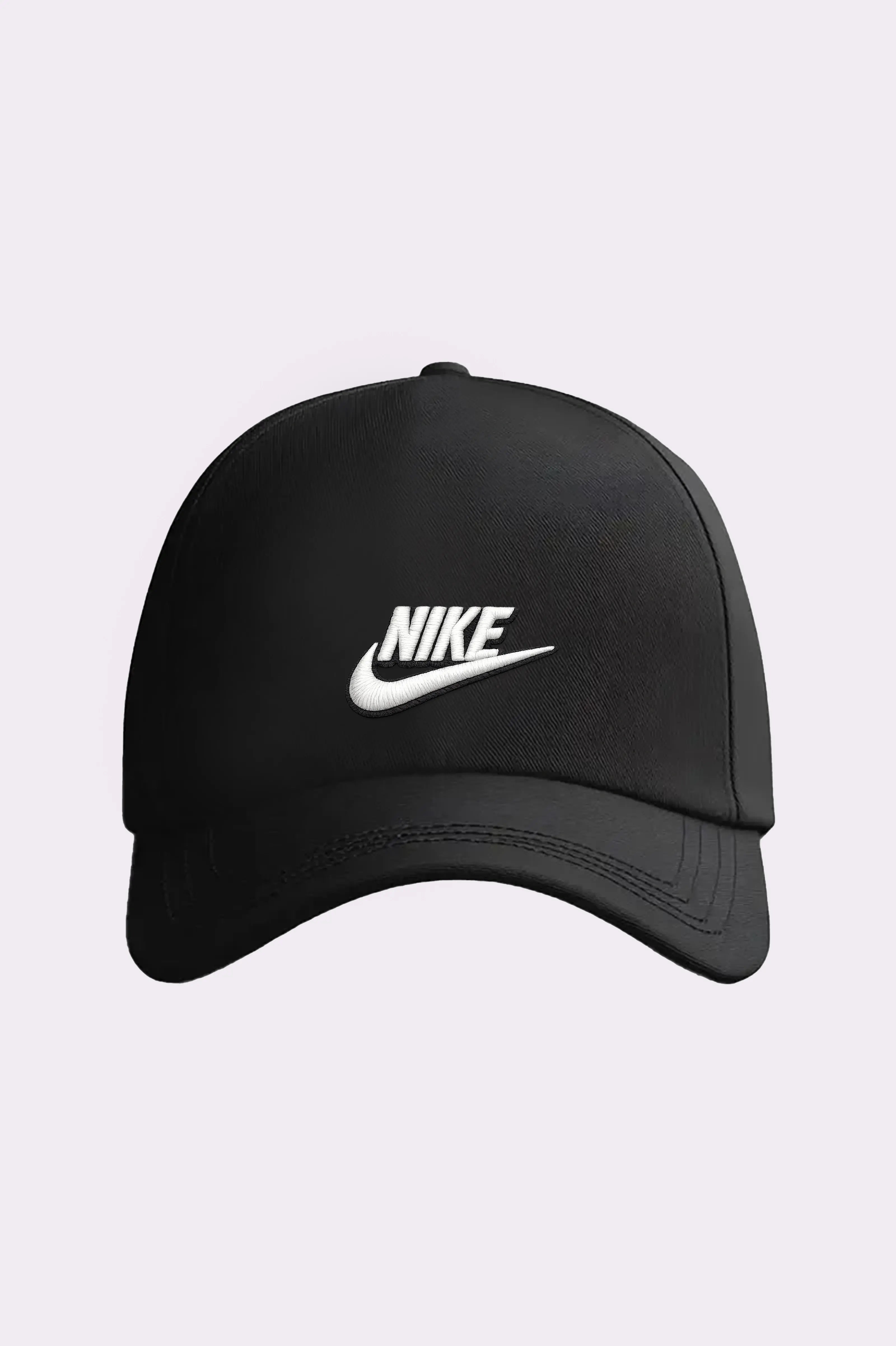 Black Unstructured Embroidered Cotton Cap