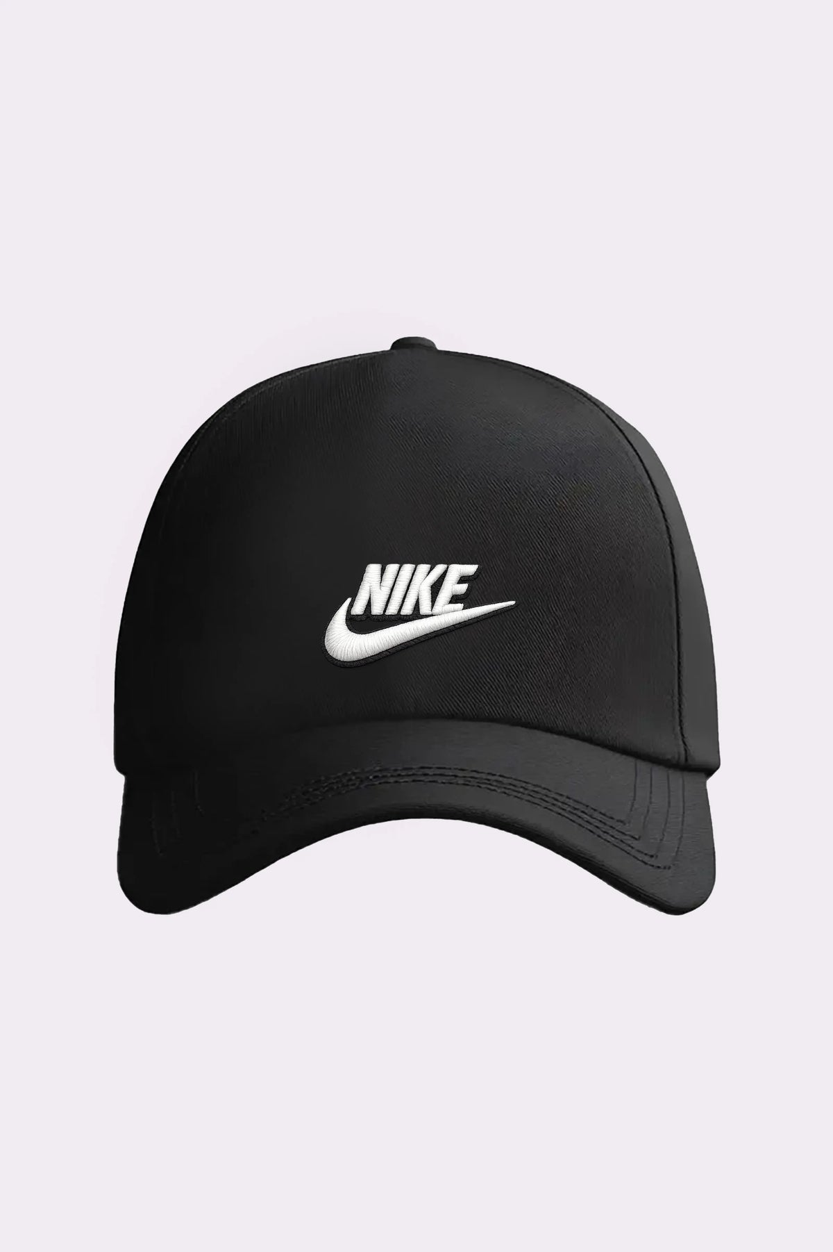 Black Unstructured Embroidered Cotton Cap